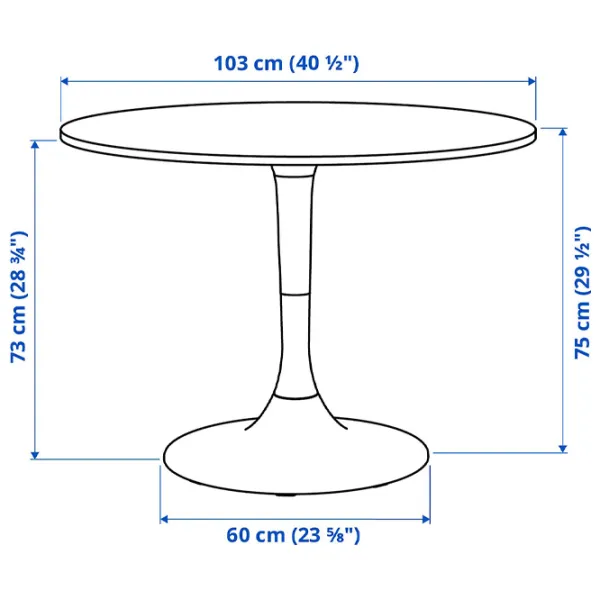 Set masă și scaune Ikea Ikea Docksta/Ostano/Remmarn Rotundă / PAL / White photo 8