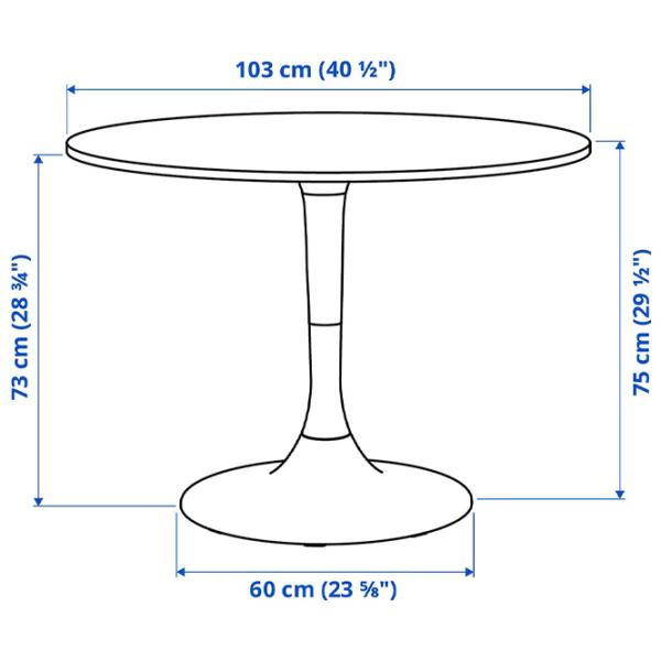 Set masă și scaune Ikea Ikea Docksta/Ostano/Remmarn Rotundă / PAL / White photo 8