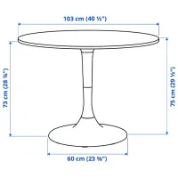 Обеденные стол со стульями Ikea Ikea Docksta/Ostano/Remmarn Круглая / ДСП / Белый photo 8