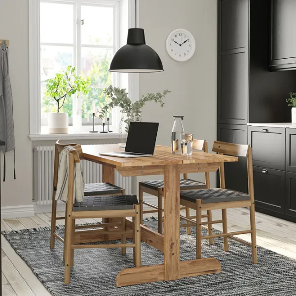 Set masă și scaune Ikea Nackanas Dreptunghiulară / Lemn / Acacia photo 8