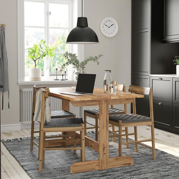 Set masă și scaune Ikea Nackanas Dreptunghiulară / Lemn / Acacia photo 8