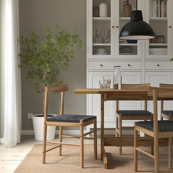 Set masă și scaune Ikea Nackanas Dreptunghiulară / Lemn / Acacia photo 9