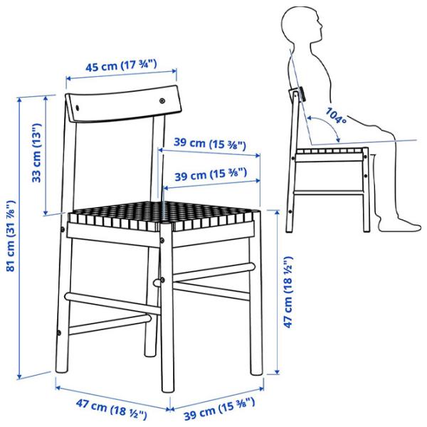 Set masă și scaune Ikea Nackanas Dreptunghiulară / Lemn / Acacia photo 12