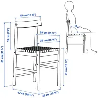 Обеденные стол со стульями Ikea Nackanas Прямоугольная / Дерево / Acacia photo 12