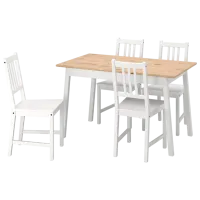 Set masă și scaune Ikea Pinntorp/Stefan Dreptunghiulară / PAL / Light Brown