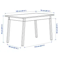 Set masă și scaune Ikea Pinntorp/Stefan Dreptunghiulară / PAL / Light Brown photo 6