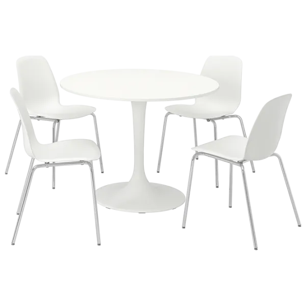 Set masă și scaune Ikea Docksta/Lidas Rotundă / PAL / White photo 1