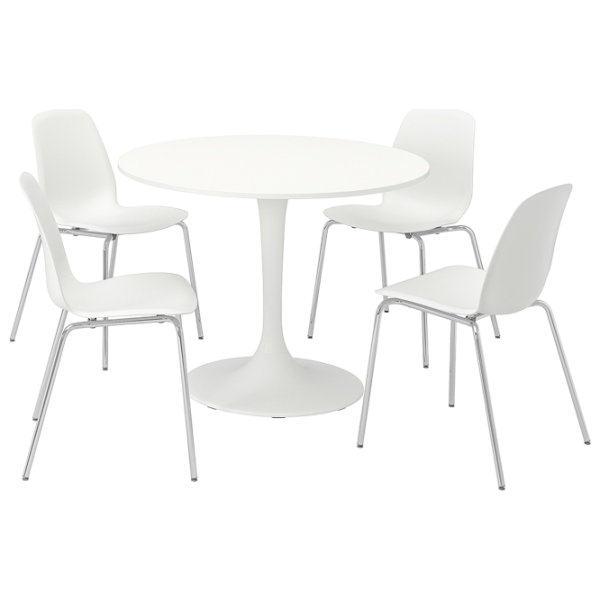 Set masă și scaune Ikea Docksta/Lidas Rotundă / PAL / White photo 1