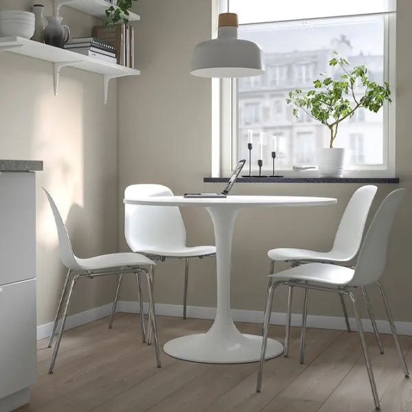 Set masă și scaune Ikea Docksta/Lidas Rotundă / PAL / White photo 2