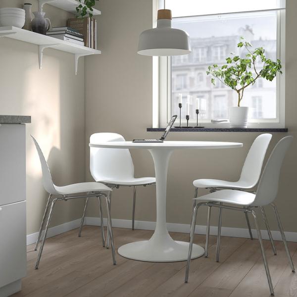Set masă și scaune Ikea Docksta/Lidas Rotundă / PAL / White photo 2
