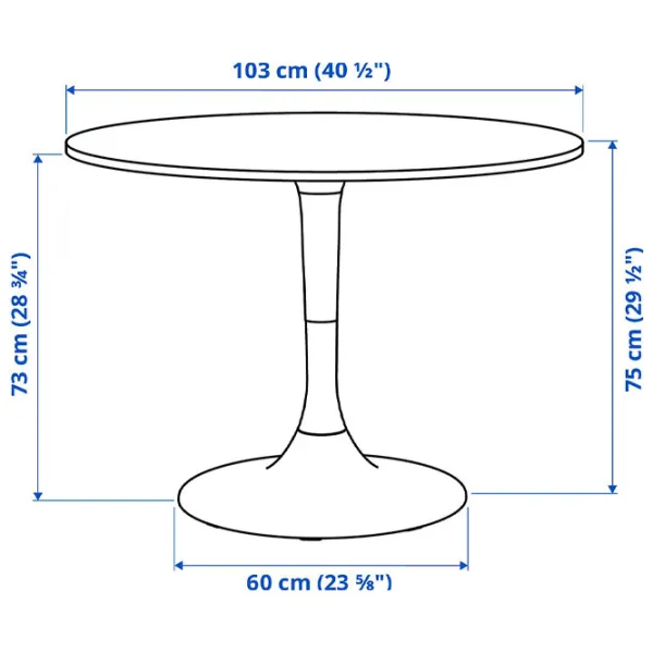 Set masă și scaune Ikea Docksta/Lidas Rotundă / PAL / White photo 4