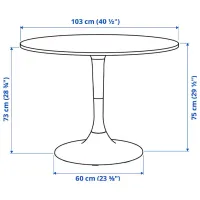 Set masă și scaune Ikea Docksta/Lidas Rotundă / PAL / White photo 4