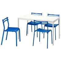 Set masă și scaune Ikea Melltorp/Geneson Dreptunghiulară / PAL / White