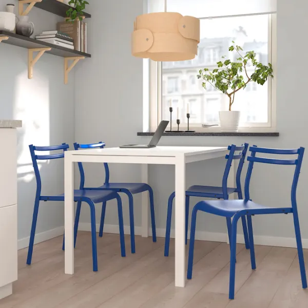 Обеденные стол со стульями Ikea Melltorp/Geneson Прямоугольная / ДСП / Белый photo 4 Обеденные стол со стульями Ikea Melltorp/Geneson Прямоугольная / ДСП / Белый photo 4