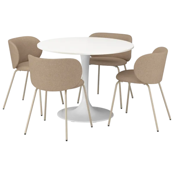 Set masă și scaune Ikea Docksta/Krylbo/Tonerud Rotundă / PAL / White photo 1
