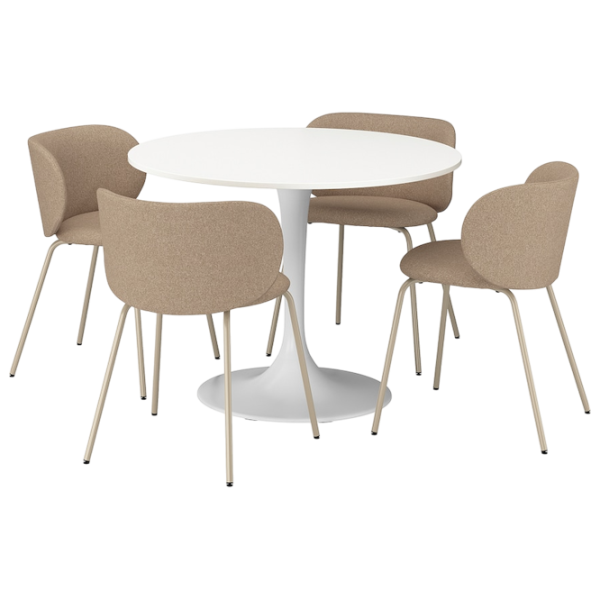 Set masă și scaune Ikea Docksta/Krylbo/Tonerud Rotundă / PAL / White photo 1