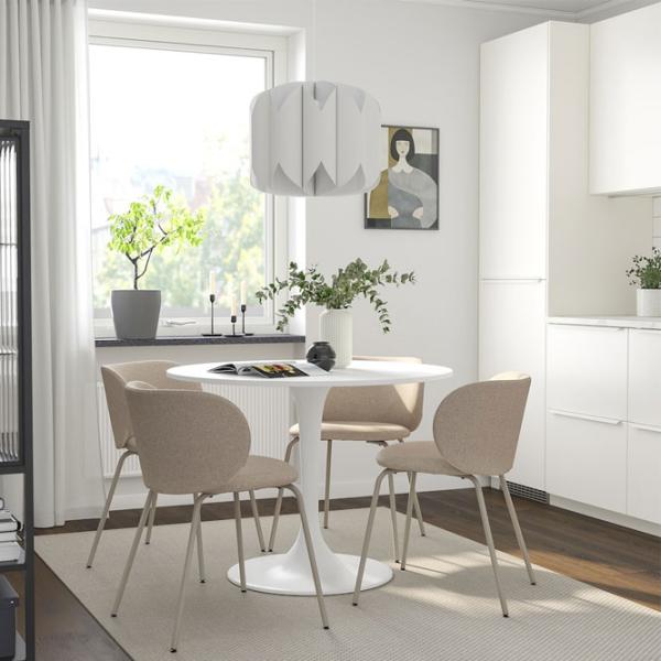 Set masă și scaune Ikea Docksta/Krylbo/Tonerud Rotundă / PAL / White photo 4