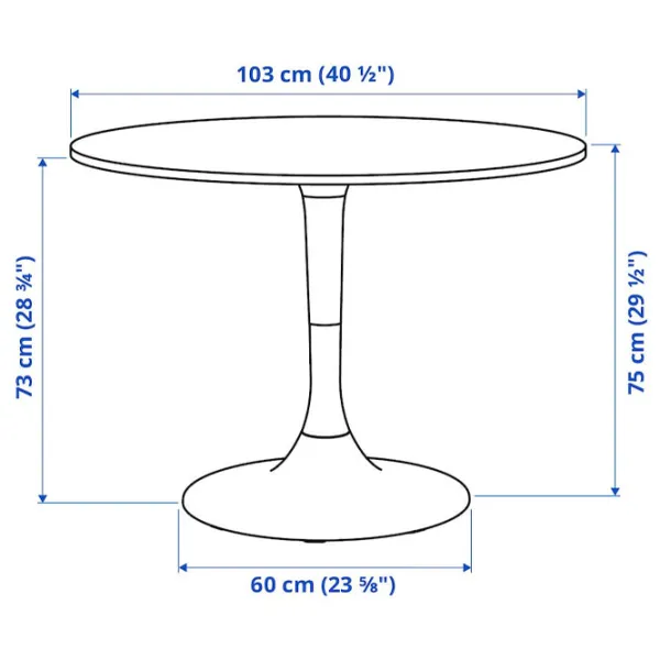 Set masă și scaune Ikea Docksta/Krylbo/Tonerud Rotundă / PAL / White photo 5
