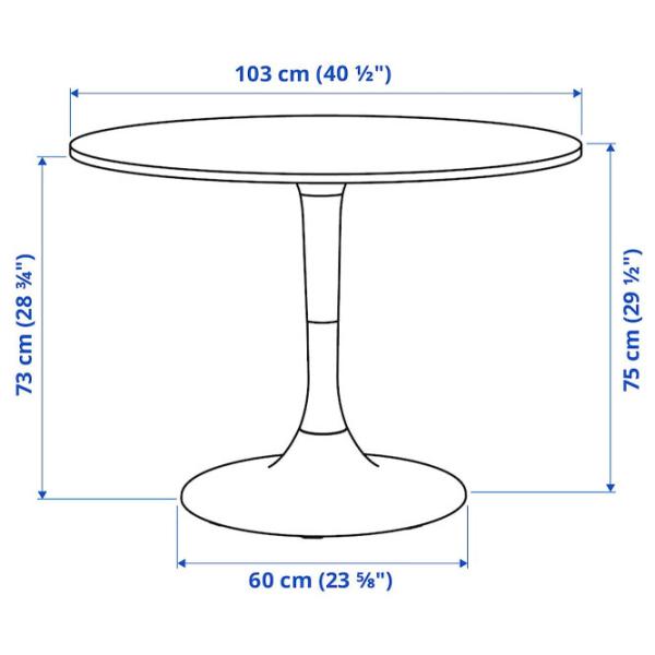 Set masă și scaune Ikea Docksta/Krylbo/Tonerud Rotundă / PAL / White photo 5