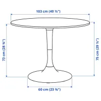 Set masă și scaune Ikea Docksta/Krylbo/Tonerud Rotundă / PAL / White photo 5
