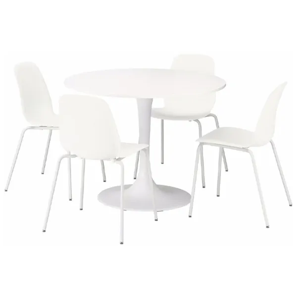 Set masă și scaune Ikea Docksta/Lidas Rotundă / PAL / White photo 1