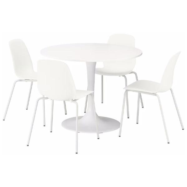 Set masă și scaune Ikea Docksta/Lidas Rotundă / PAL / White photo 1