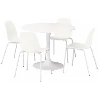 Set masă și scaune Ikea Docksta/Lidas Rotundă / PAL / White