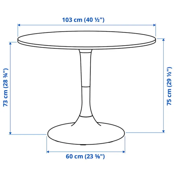 Set masă și scaune Ikea Docksta/Lidas Rotundă / PAL / White photo 4