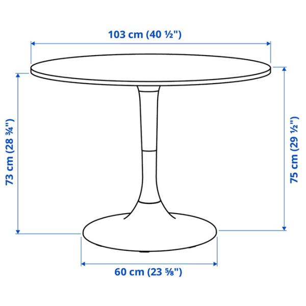 Set masă și scaune Ikea Docksta/Lidas Rotundă / PAL / White photo 4