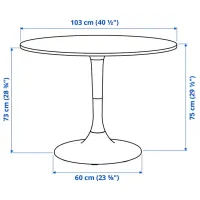 Обеденные стол со стульями Ikea Docksta/Lidas Круглая / ДСП / Белый photo 4