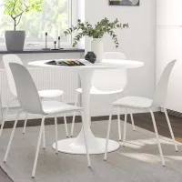 Обеденные стол со стульями Ikea Docksta/Lidas Круглая / ДСП / Белый photo 5
