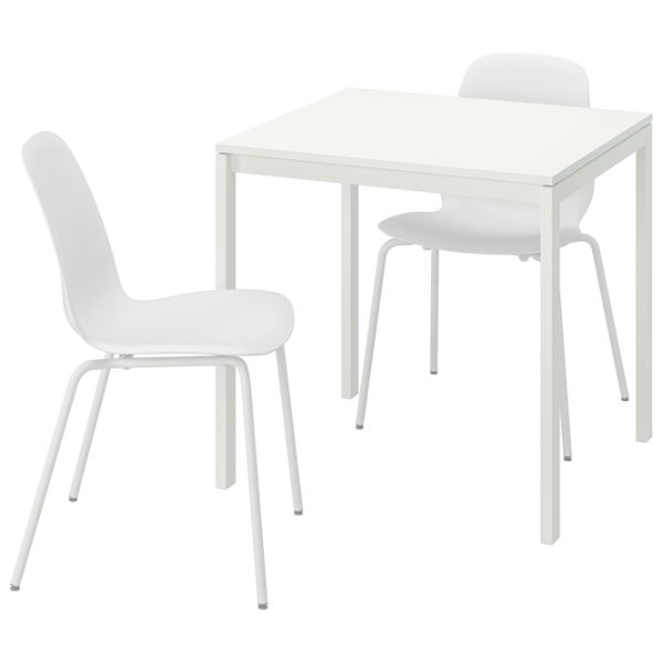 Обеденные стол со стульями Ikea Melltorp/Lidas Квадратная / ДСП / Белый photo 1