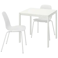 Обеденные стол со стульями Ikea Melltorp/Lidas Квадратная / ДСП / Белый