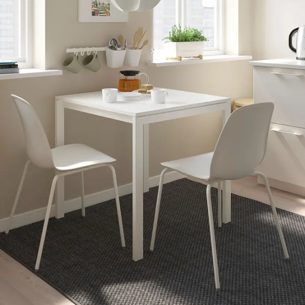 Обеденные стол со стульями Ikea Melltorp/Lidas Квадратная / ДСП / Белый photo 6