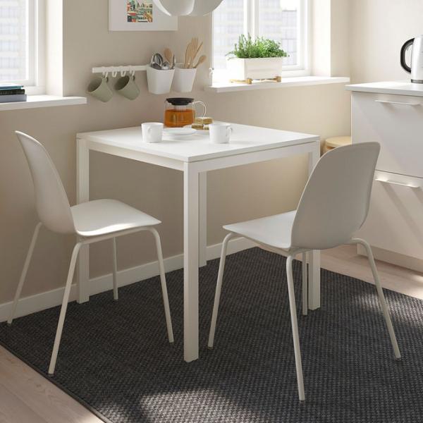 Обеденные стол со стульями Ikea Melltorp/Lidas Квадратная / ДСП / Белый photo 6