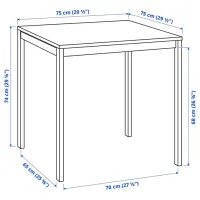 Set masă și scaune Ikea Melltorp/Lidas Pătrată / PAL / White photo 8