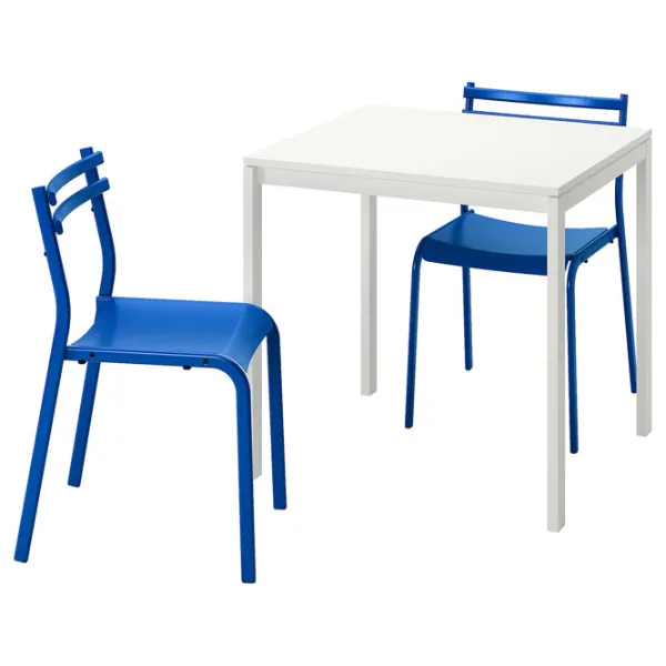 Обеденные стол со стульями Ikea Melltorp/Geneson Прямоугольная / ДСП / Белый photo 1