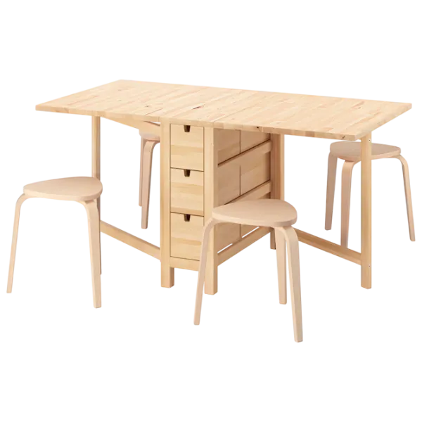 Set masă și scaune Ikea Norden/Kyrre Dreptunghiulară / PAL / Birch veneer photo 1