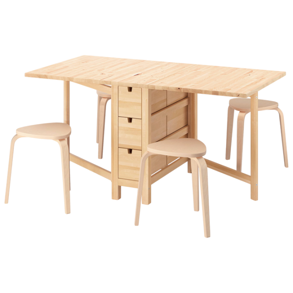 Set masă și scaune Ikea Norden/Kyrre Dreptunghiulară / PAL / Birch veneer photo 1