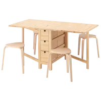 Set masă și scaune Ikea Norden/Kyrre Dreptunghiulară / PAL / Birch veneer