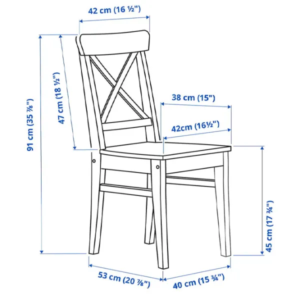 Обеденные стол со стульями Ikea Danderyd/Ingolf Прямоугольная / ДСП / Шпон сосны photo 4