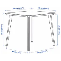 Обеденные стол со стульями Ikea Lisabo/Ronninge Квадратная / ДСП / Ясеневый Шпон photo 5