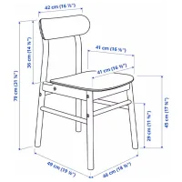Обеденные стол со стульями Ikea Lisabo/Ronninge Квадратная / ДСП / Ясеневый Шпон photo 7