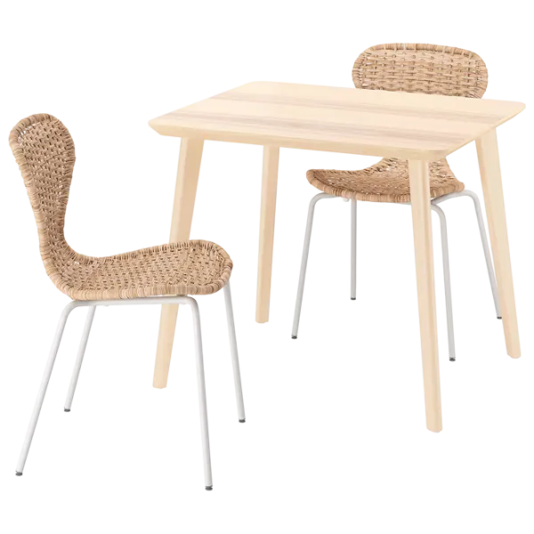 Set masă și scaune Ikea Lisabo/Alvsta Pătrată / PAL / Ash Veneer photo 1