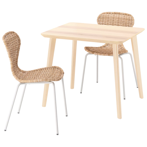 Set masă și scaune Ikea Lisabo/Alvsta Pătrată / PAL / Ash Veneer photo 1