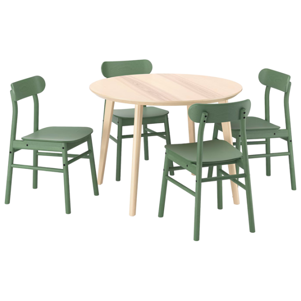 Set masă și scaune Ikea Lisabo/Ronninge Pătrată / PAL / Ash Veneer photo 1