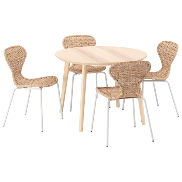 Set masă și scaune Ikea Lisabo/Alvsta Pătrată / PAL / Ash Veneer photo 1