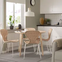 Обеденные стол со стульями Ikea Lisabo/Alvsta Квадратная / ДСП / Ясеневый Шпон photo 10