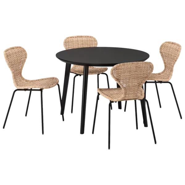 Set masă și scaune Ikea Lisabo/Alvsta Pătrată / PAL / Black photo 1