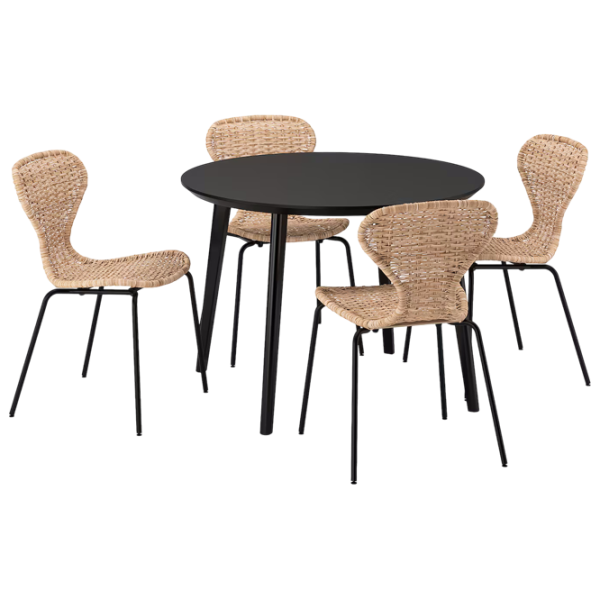 Set masă și scaune Ikea Lisabo/Alvsta Pătrată / PAL / Black photo 1